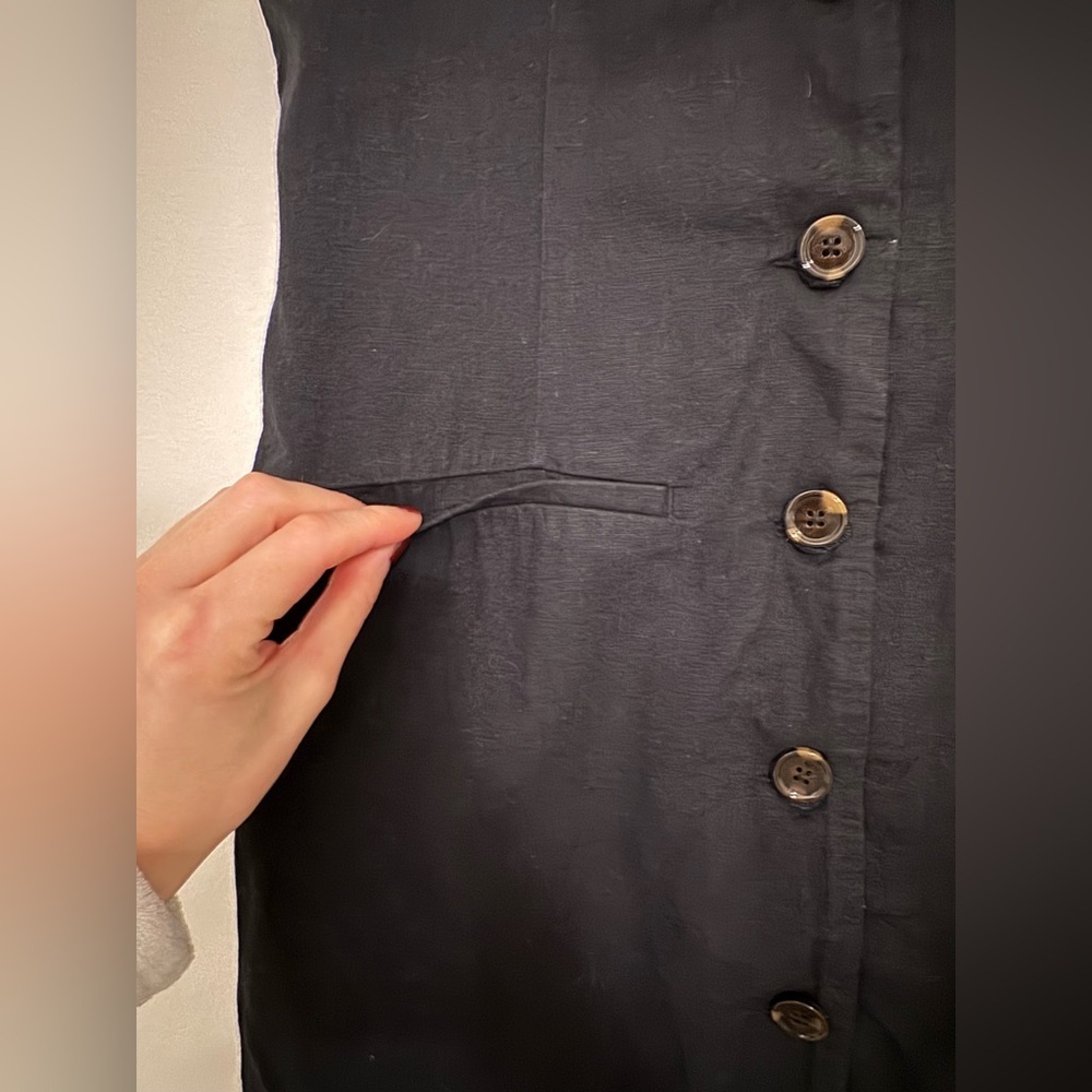 Abercrombie & Fitch Mara Linen-Blend Vest Mini Dress in Black- Medium - Picture 7 of 12